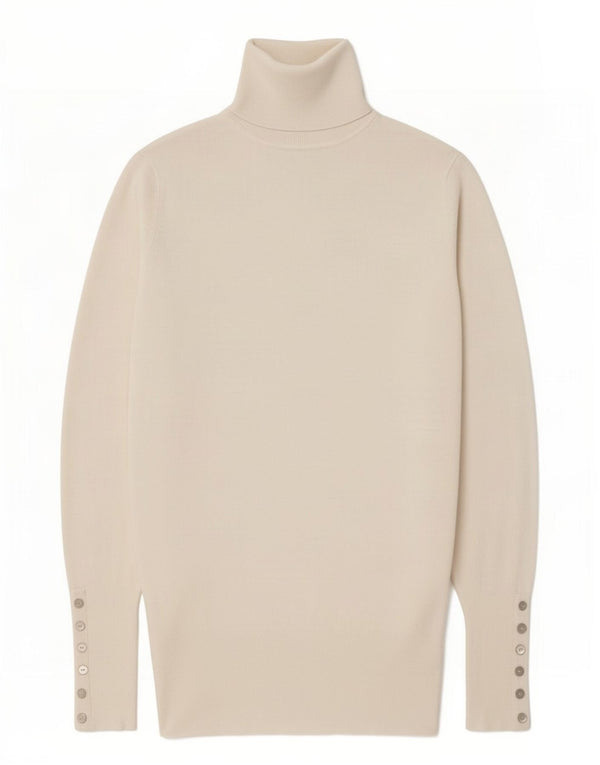 Zara Γυναικείο πουλόβερ με ρολό λαιμόκοψη UK 16 Large White Rayon