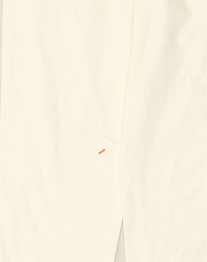 BASIC Womens Tapered Casual Trousers W32 L31 White Cotton | Vintage Basic | Thrift | Second-Hand Basic | Used Clothing | Messina Hembry 