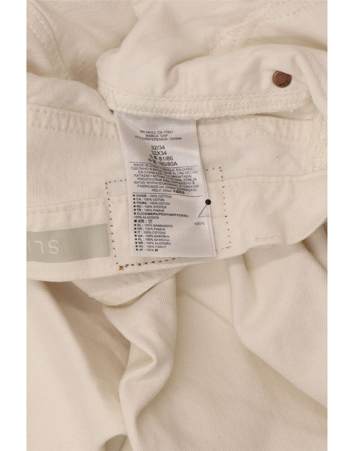 Ανδρικό τζιν Gap Slim W32 L34 Λευκό βαμβακερό