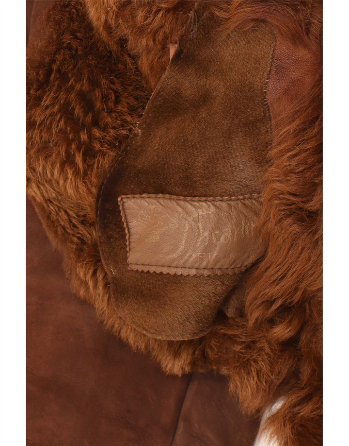 Vintage Γυναικείο Παλτό Shearling UK 14 Μεσαίο Καφέ