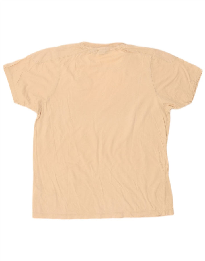 Ανδρικό γραφικό T-Shirt Fila Top μεγάλο μπεζ βαμβακερό