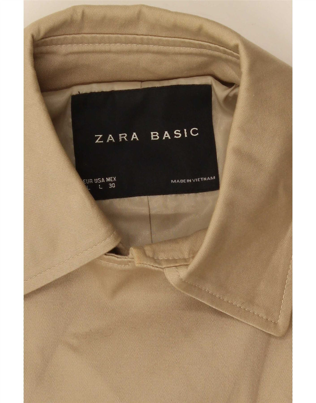 Zara Γυναικεία Κοντή Καμπαρντίνα UK 14 Large Beige