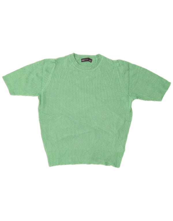 MARKS & SPENCER Γυναικείο πουλόβερ με λαιμόκοψη UK 12 Medium Green