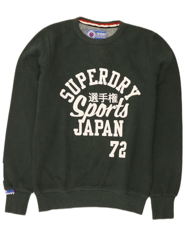 Ανδρικό γραφικό φούτερ Superdry, μεσαίο πράσινο βαμβακερό
