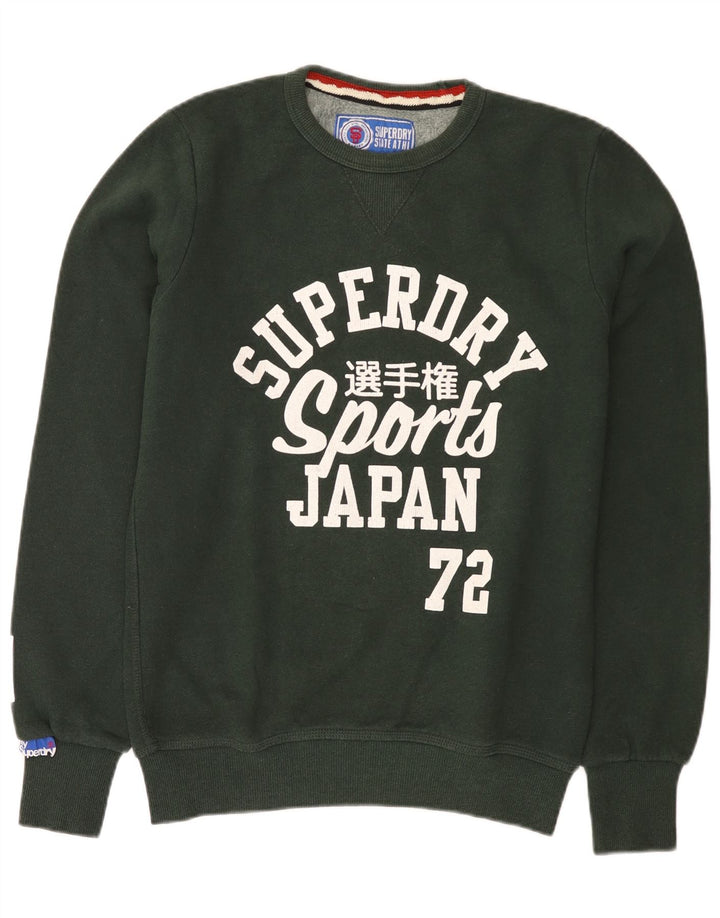 Ανδρικό γραφικό φούτερ Superdry, μεσαίο πράσινο βαμβακερό