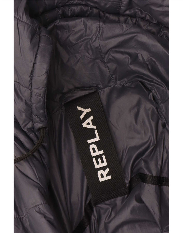 Replay Γυναικείο μπουφάν με κουκούλα UK 14 Large Navy Blue