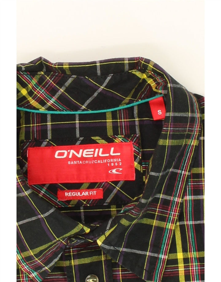 O'NEILL Mens Regular Fit Short Sleeve Shirt Small Black Check Cotton Vintage O'Neill and Second-Hand O'Neill from Messina Hembry 