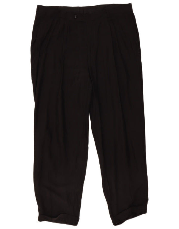 Ανδρικό παντελόνι με καρφίτσα Hugo Boss EU 56 3XL W40 L31 Black Silk Classic
