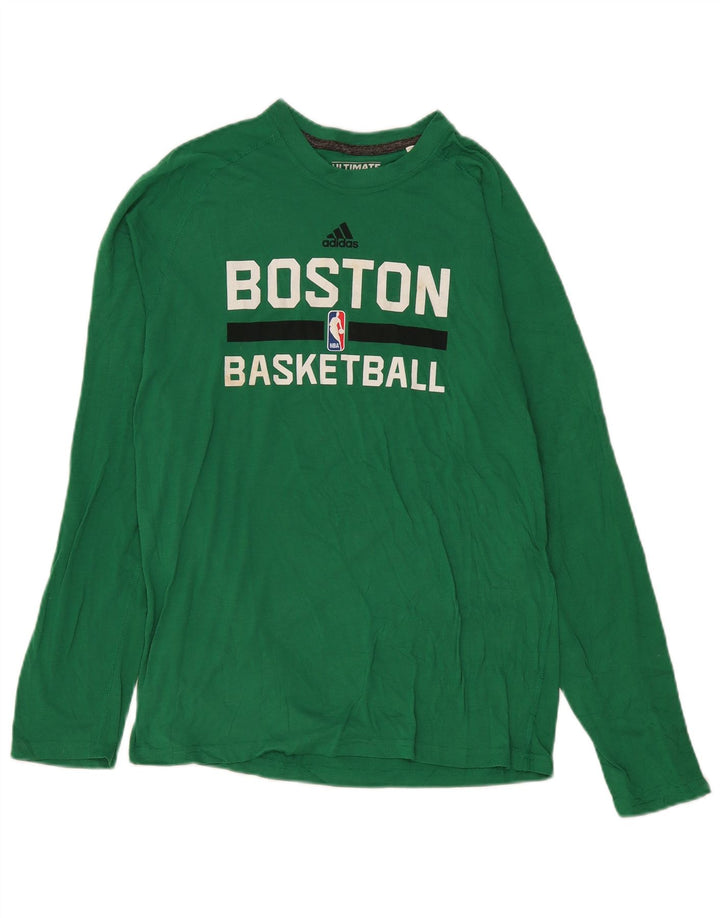 Adidas Ανδρικό γραφικό μπλουζάκι Boston Celtics με μακρυμάνικο μεσαίο πράσινο πολυεστέρα