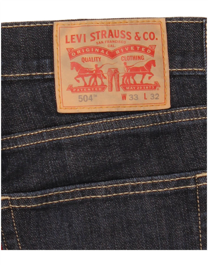 Levi's Womens 504 Straight Jeans W33 L32 Navy Blue