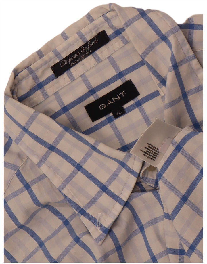 Ανδρικό πουκάμισο Gant Regular Fit XL Λευκό βαμβακερό