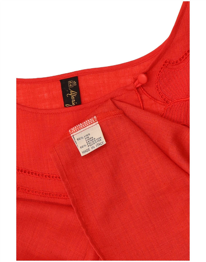 Mario Pucci Cecconi Γυναικεία Μπλούζα Top IT 48 XL Κόκκινο Λινό
