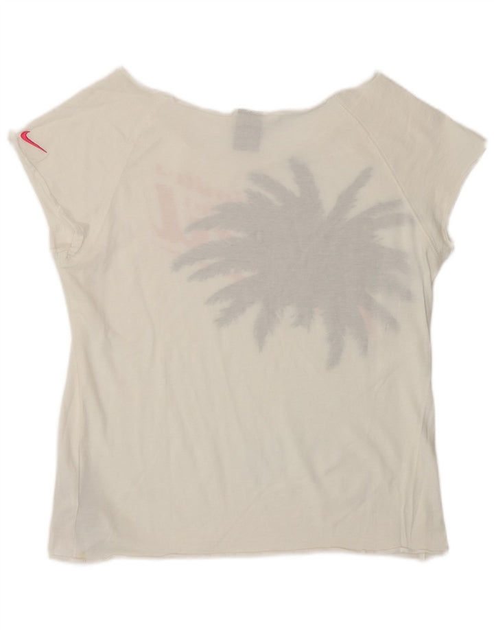 NIKE Womens Graphic T-Shirt Top UK 14/16 Large White Cotton Vintage Nike and Second-Hand Nike from Messina Hembry 