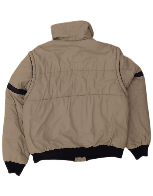 Vintage Ανδρικό Utility Jacket UK 38 Medium Grey Colorblock Polyester