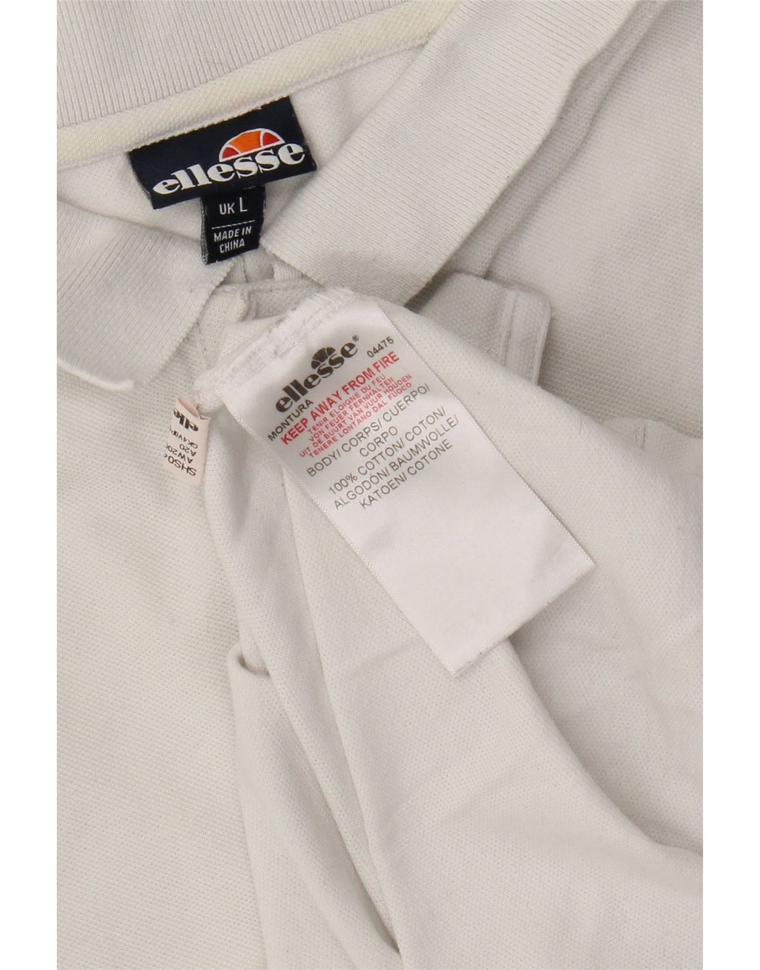 Ellesse Μπλουζάκι πόλο αγοριών 15-16 ετών μεγάλο λευκό βαμβακερό