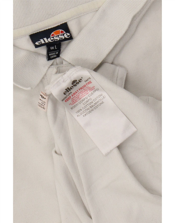 Ellesse Μπλουζάκι πόλο αγοριών 15-16 ετών μεγάλο λευκό βαμβακερό