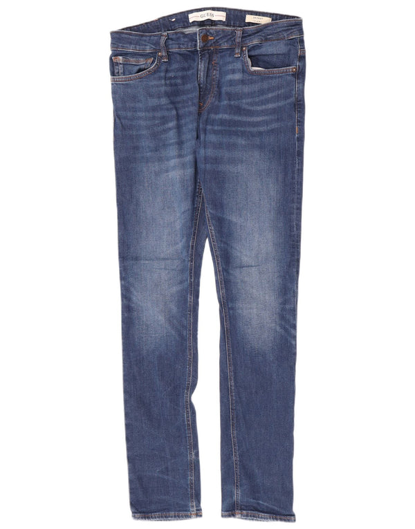 Guess Mens Miami Skinny Jeans W34 L34 Blue Cotton