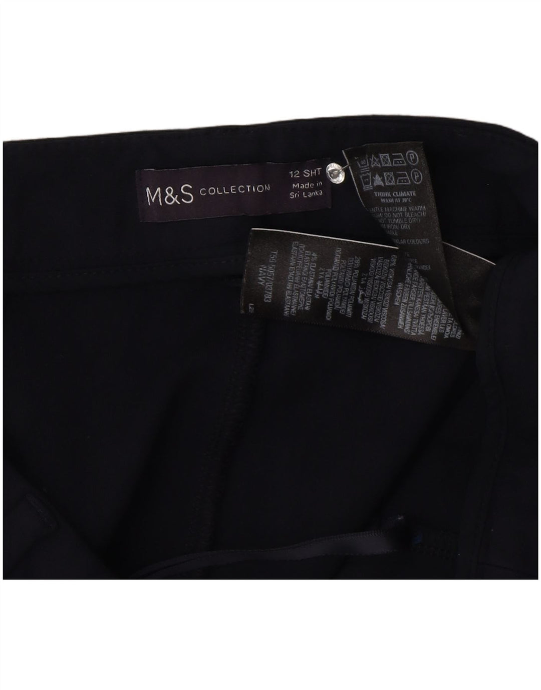 Marks & Spencer Γυναικείο Cropped Παντελόνι UK 12 Medium W30 L25 Navy Blue