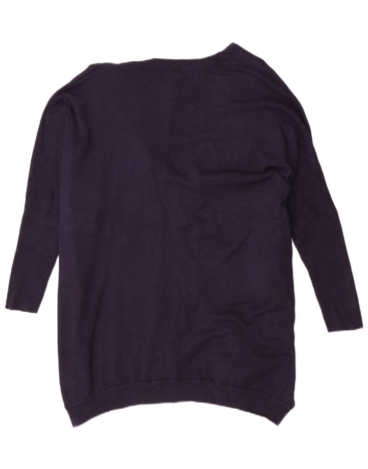 ZARA Γυναικείο κοντομάνικο πουλόβερ UK 14 Medium Navy Blue