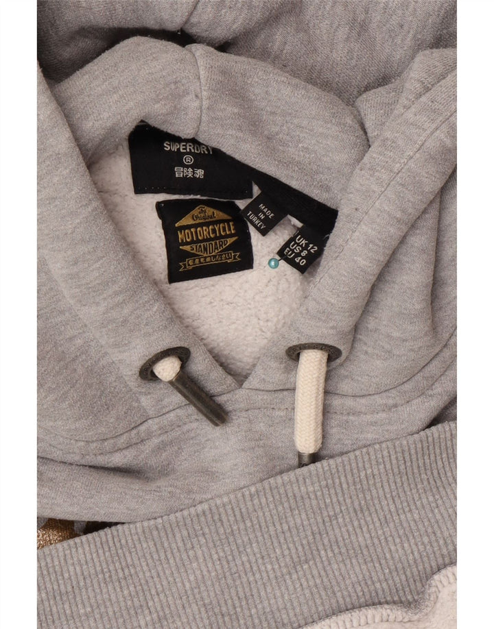 Superdry Γυναικείο Γραφικό Hoodie Jumper UK 12 μεσαίο γκρι