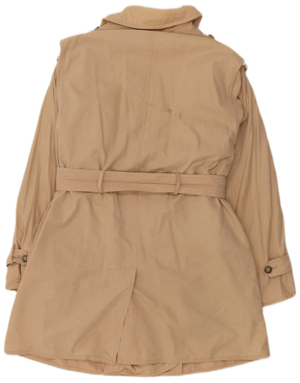 Vintage Γυναικεία Σαββατοκύριακο oversized καμπαρντίνα UK 8 Μικρό μπεζ βαμβακερό