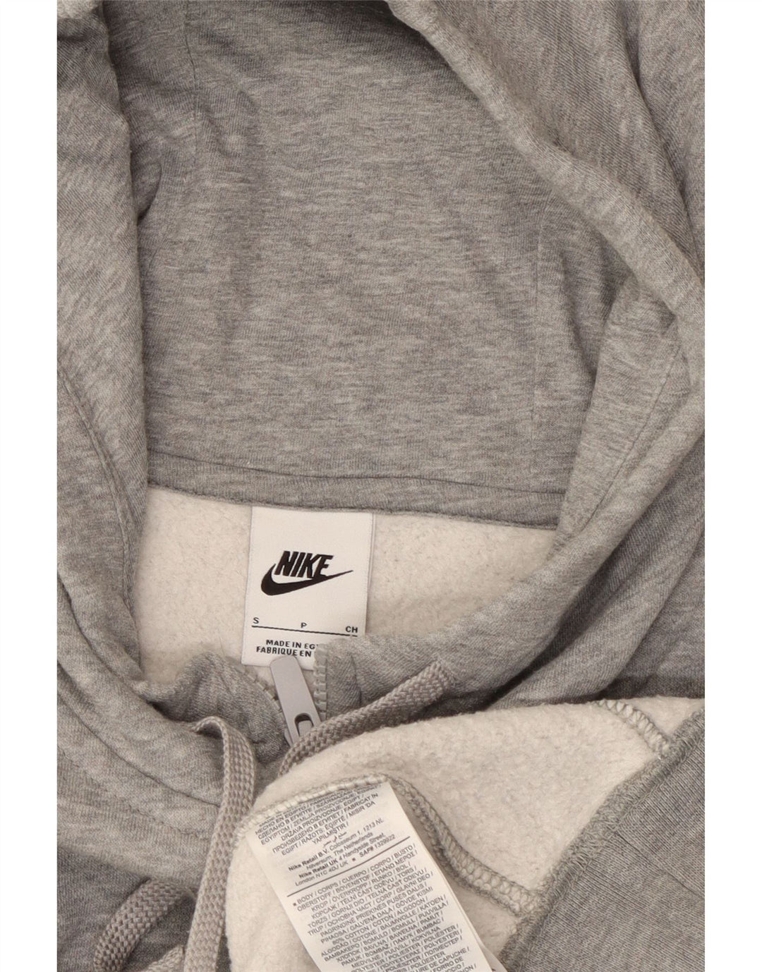 Ανδρικό πουλόβερ NIKE με φερμουάρ με κουκούλα από βαμβακερό γκρι μικρό
