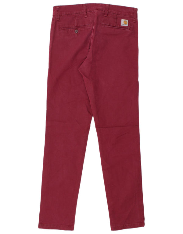 CARHARTT Γυναικείο λεπτό παντελόνι Chino W31 L30 Βαμβακερό μπορντό