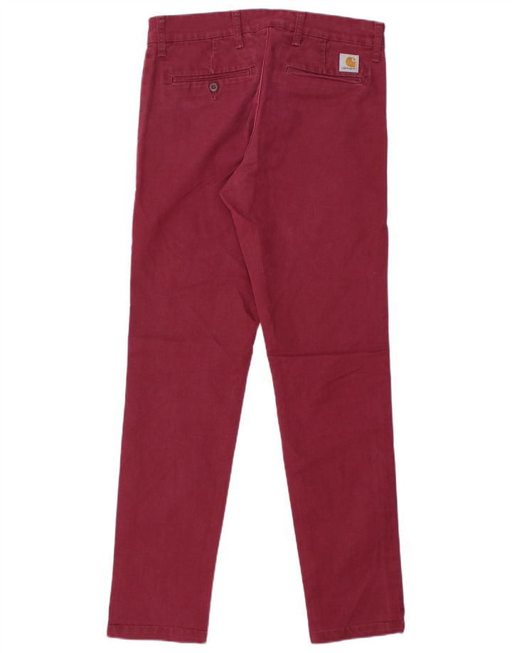 CARHARTT Γυναικείο λεπτό παντελόνι Chino W31 L30 Βαμβακερό μπορντό