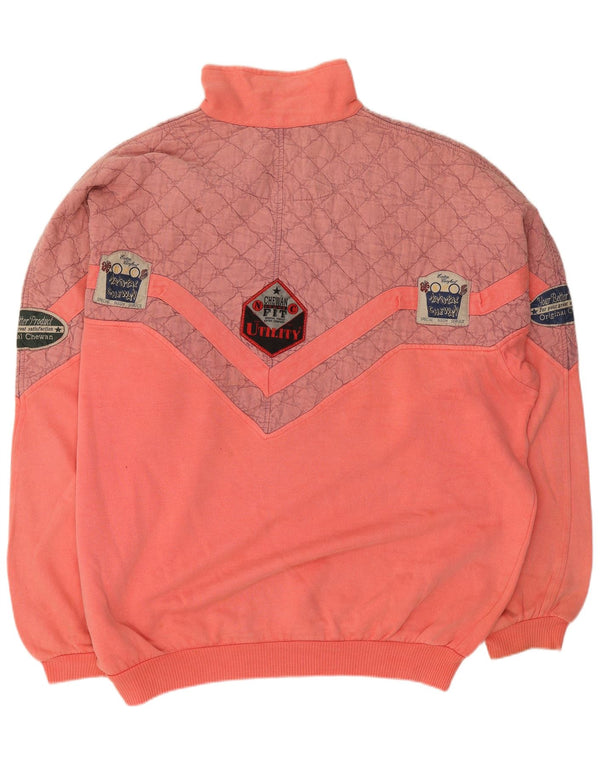Chewan ανδρικό φούτερ με φερμουάρ με φερμουάρ Jumper 2XL Pink Colourblock Βαμβακερό