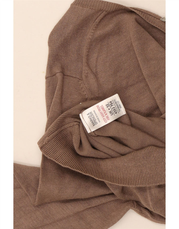 Marks & Spencer Γυναικείο πουλόβερ με λαιμόκοψη με V λαιμόκοψη UK 12 μεσαία καφέ βισκόζη