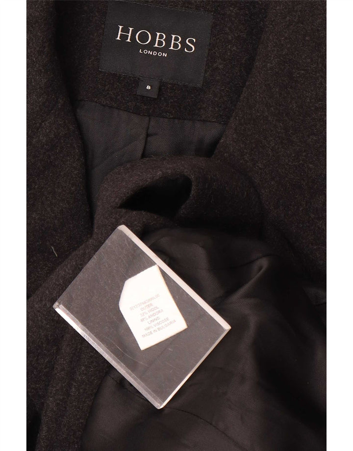 Hobbs Γυναικείο παλτό με διπλό στήθος UK 8 Small Grey Wool