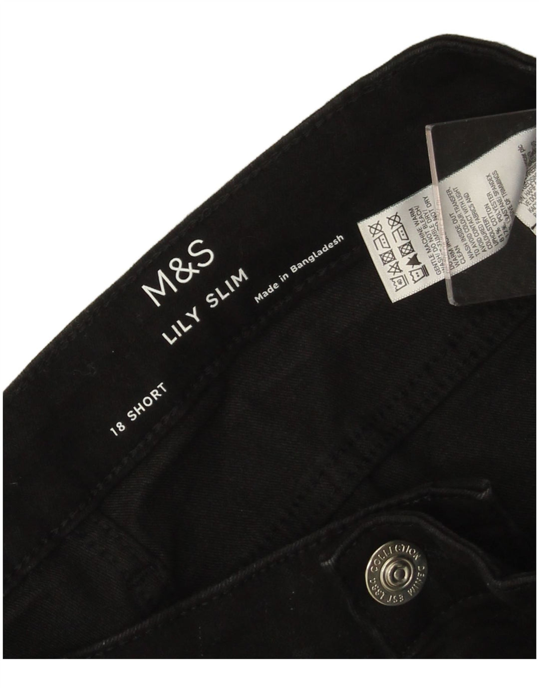 MARKS & SPENCER Γυναικείο Lily Slim Jeans UK 18 XL W36 L26 μαύρο βαμβακερό