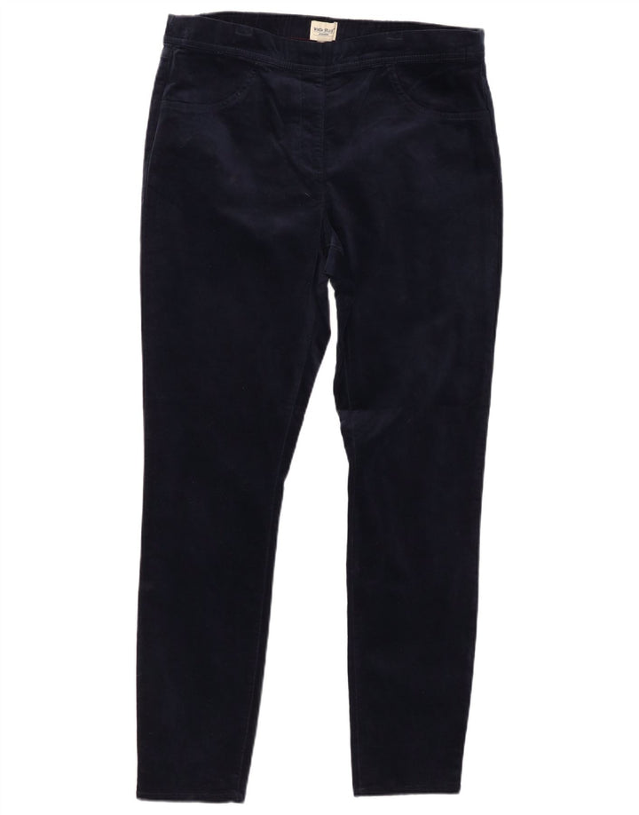 WHITE STUFF Γυναικείο Velvet Casual Παντελόνι UK 16 Large W32 L30 Navy Blue