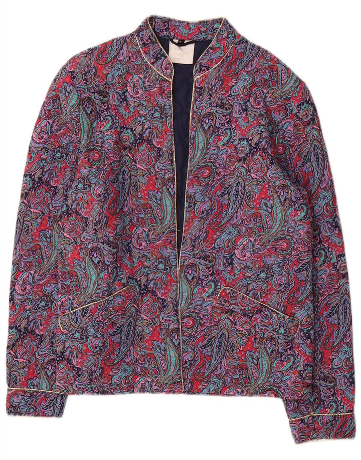 Vintage γυναικείο τζάκετ IT 36 Small Purple Paisley Viscose