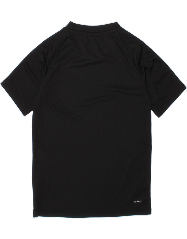 ADIDAS Boys Climalite Graphic T-Shirt Top 7-8 Years Black Polyester Vintage Adidas and Second-Hand Adidas from Messina Hembry 