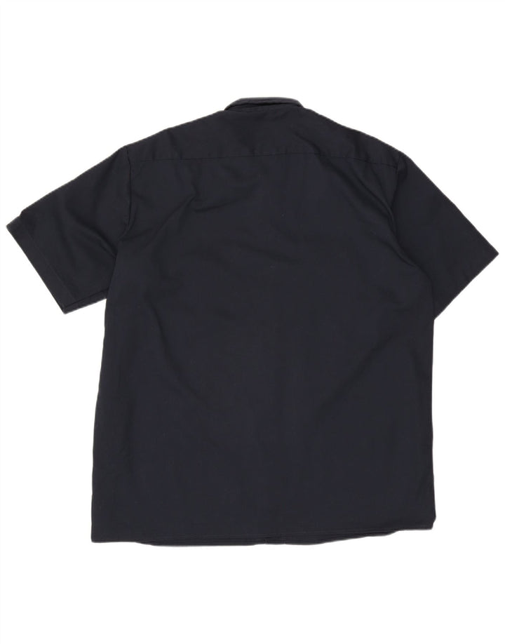 Ανδρικό κοντομάνικο πουκάμισο Dickies σε μπλε ναυτικό πολυεστέρα