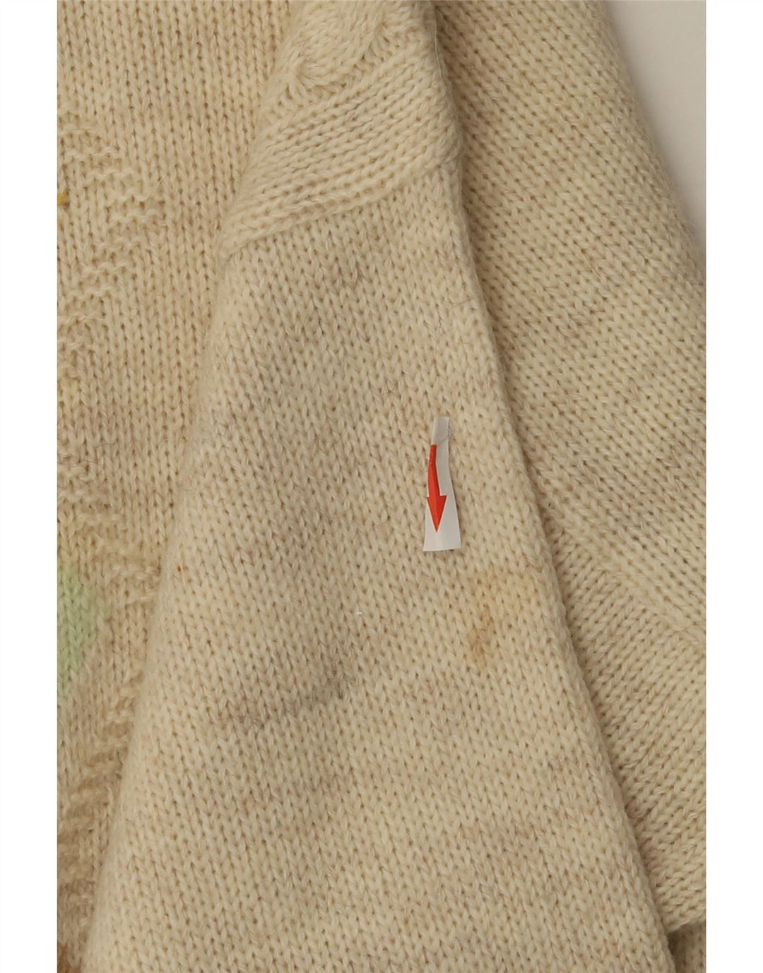 Ανδρικό πουλόβερ με λαιμόκοψη VINTAGE Medium Beige Argyle/Diamond