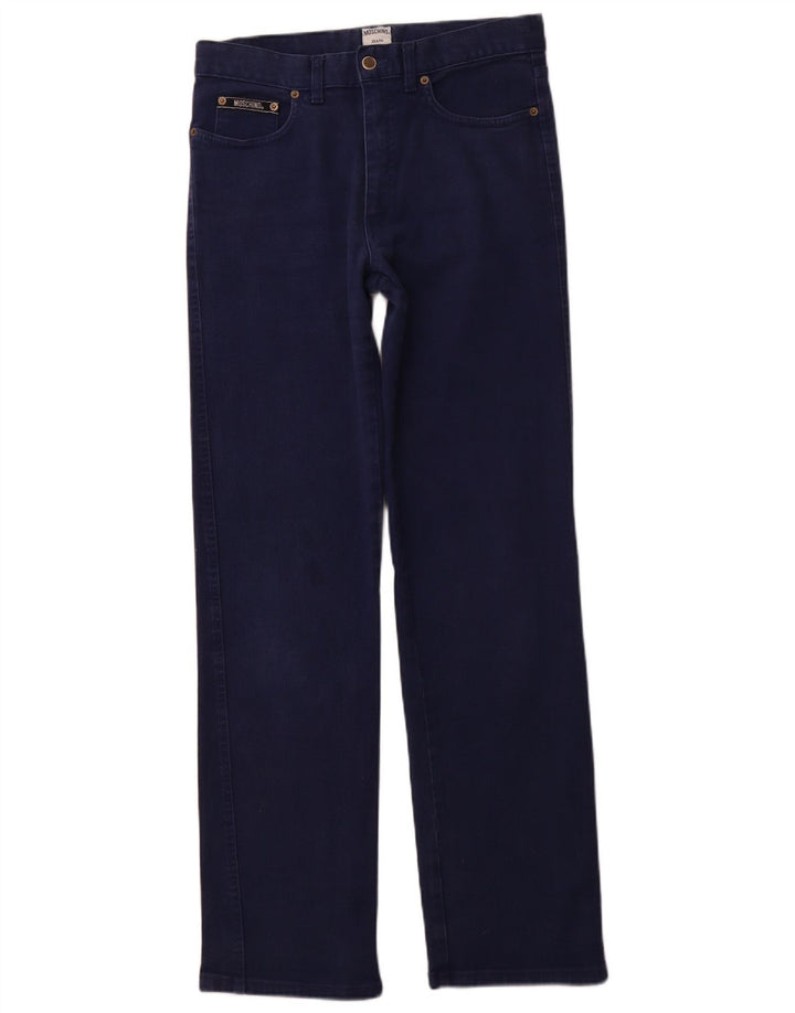 Γυναικείο ψηλόμεσο τζιν MOSCHINO ίσιο W32 L32 Navy Blue Cotton