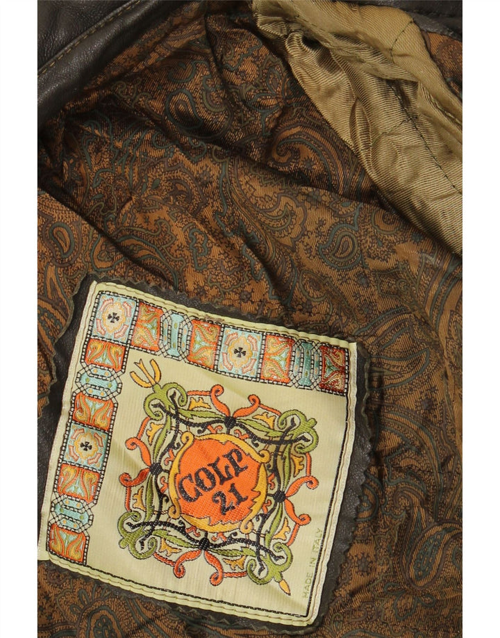 VINTAGE Ανδρικό Δερμάτινο Μπουφάν UK 42 XL Καφέ