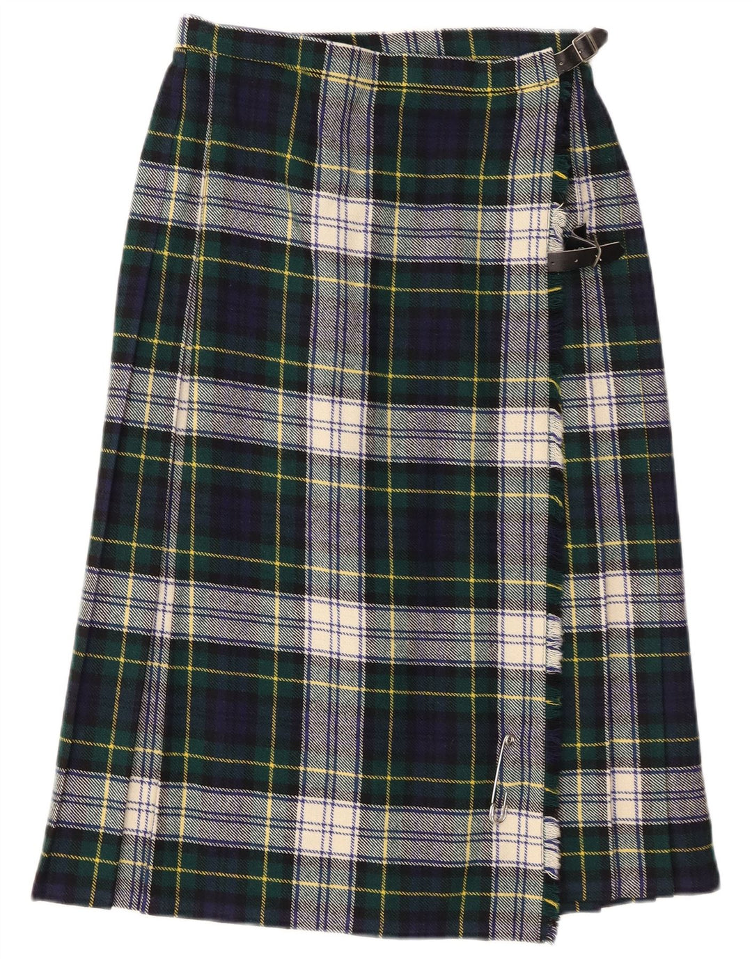 Vintage γυναικεία φούστα με περιτύλιγμα UK 14 μεσαίου πράσινου μαλλί