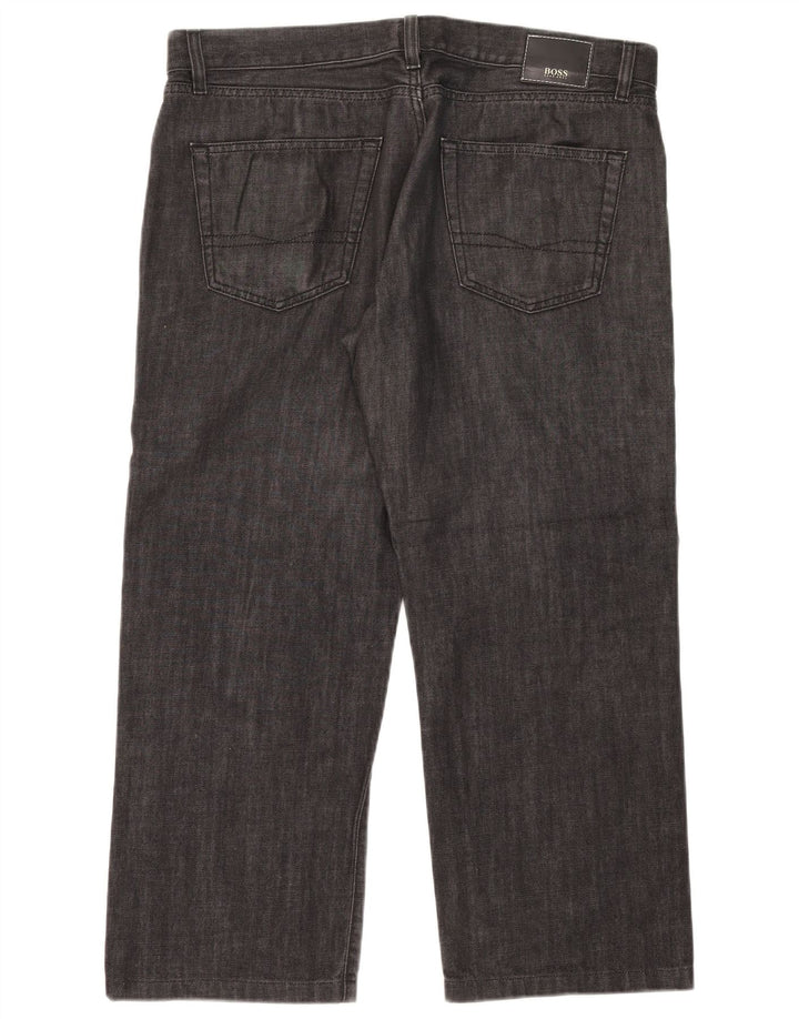 Ανδρικό τζιν ίσιο Hugo Boss W38 L26 Μαύρο βαμβακερό