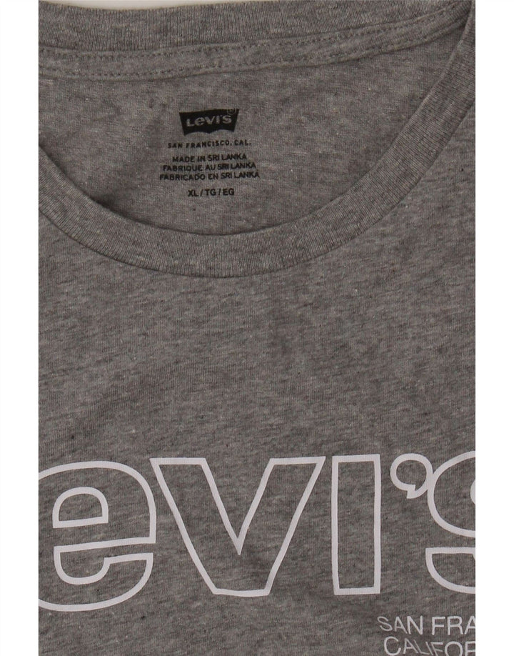 LEVI'S Mens Graphic T-Shirt Top XL Grey