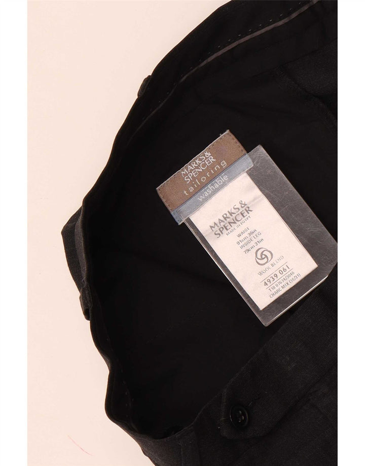 Marks & Spencer Ανδρικό παντελόνι με καρφίτσα W36 L31 Γκρι Πολυεστέρας