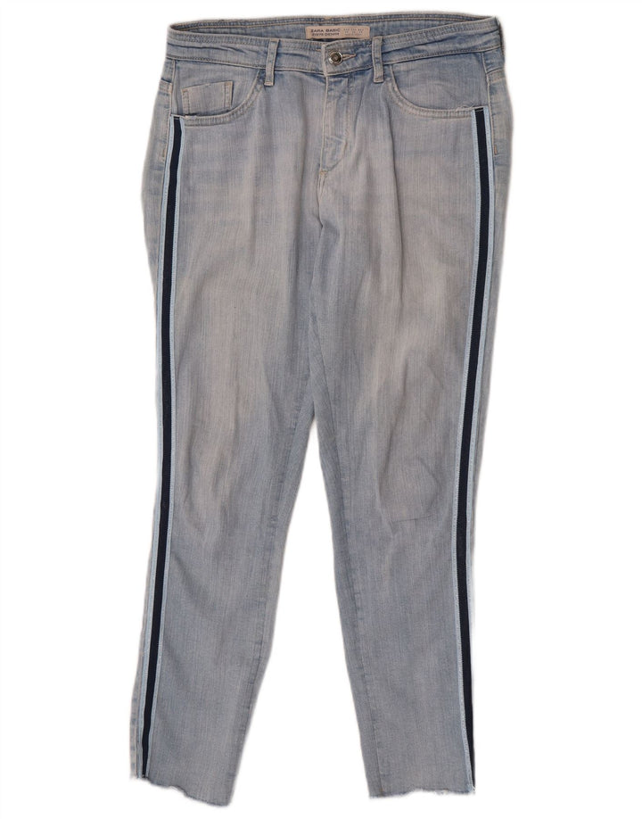 Zara Γυναικείο Slim Jeans EU 38 Small W28 L27 Blue Colourblock