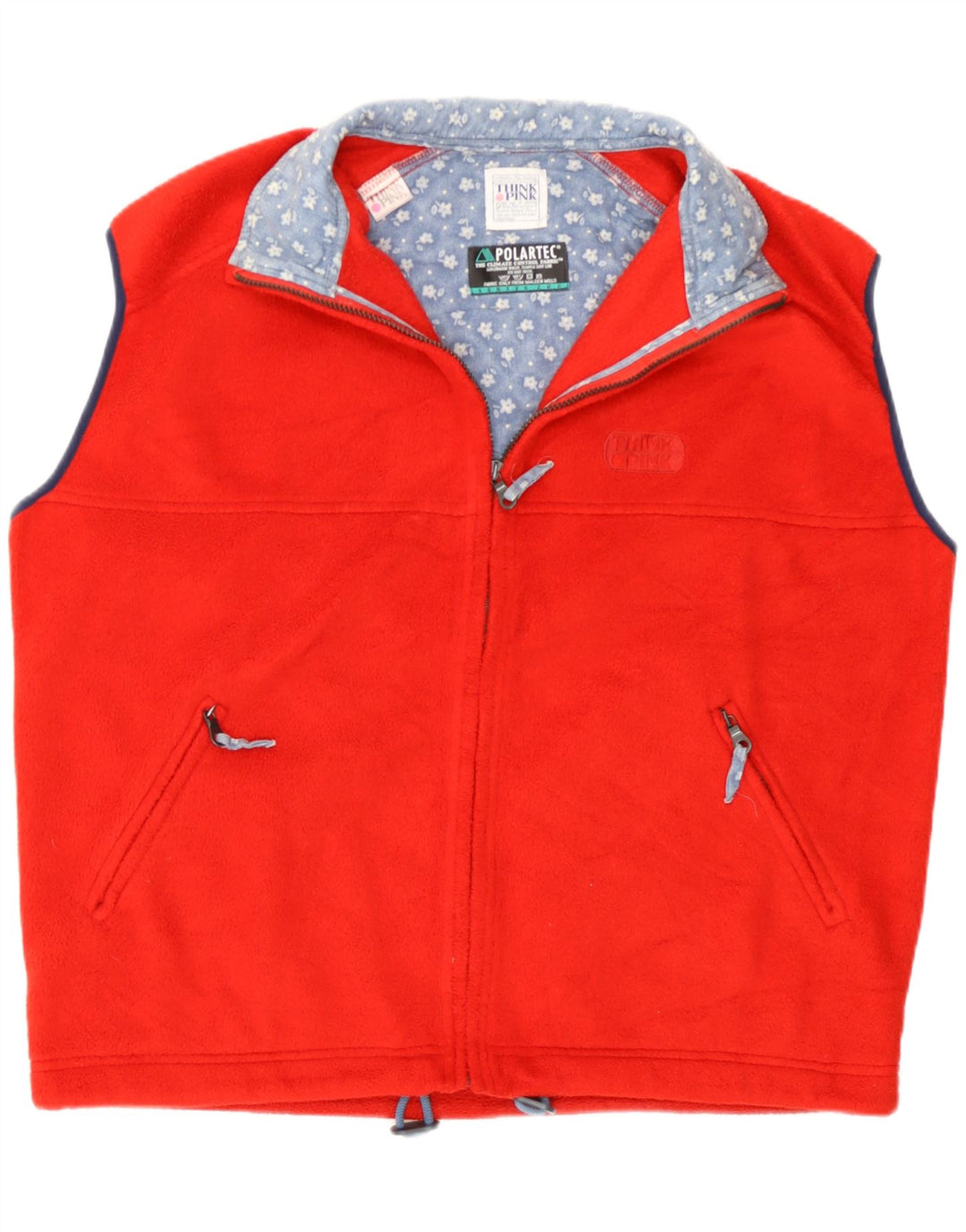 Think Pink Womens Oversized Fleece Gilet UK 16 Large Red Polyester