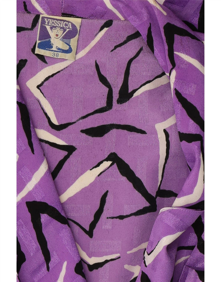 YESSICA Womens Abstract Pattern Shirt Blouse EU 38 Medium Purple Polyester Vintage Yessica and Second-Hand Yessica from Messina Hembry 