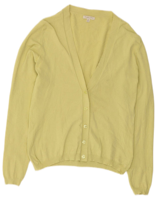 Massimo Dutti Γυναικείο πουλόβερ ζακέτα UK 12 μεσαία κίτρινη βισκόζη
