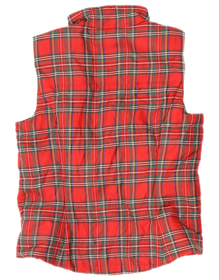 Chaps Womens Gilet Gilet UK 14 Medium Red Check Polyester