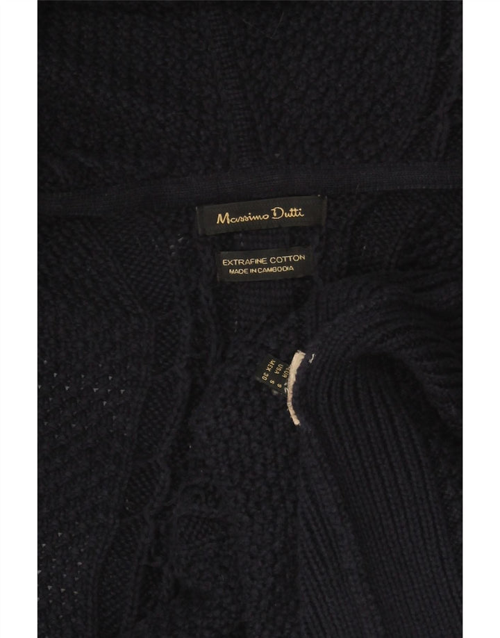 MASSIMO DUTTI Γυναικείο πουλόβερ Longline Cardigan UK 10 Small Navy Blue