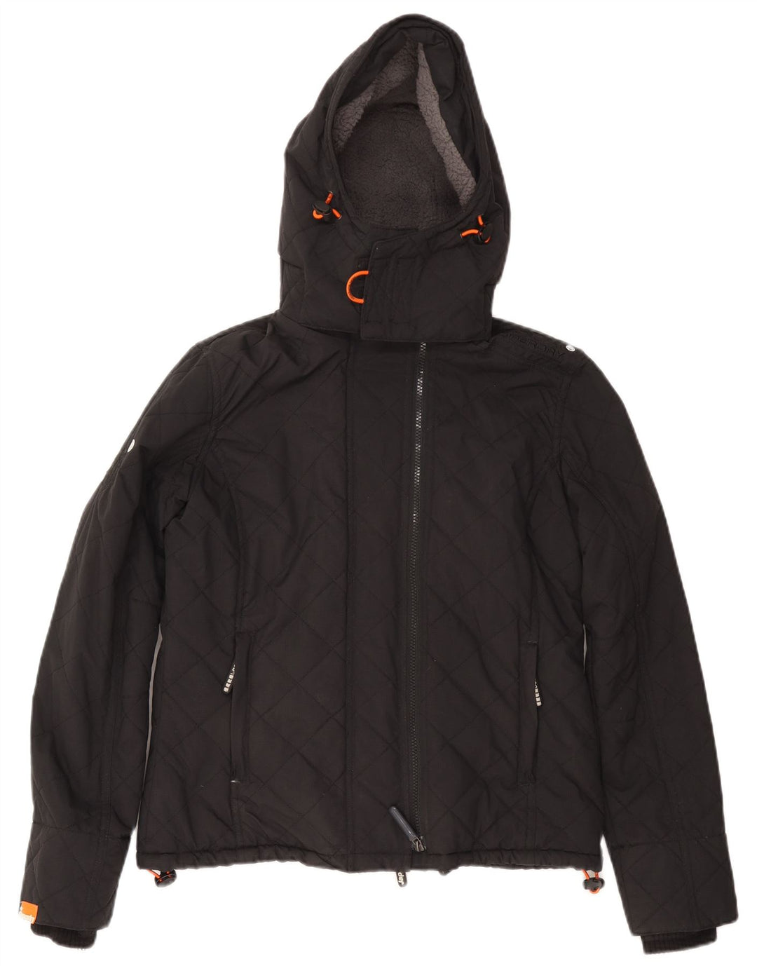 SUPERDRY Γυναικείο Windcheater με κουκούλα Windbreaker Jacket UK 14 Medium Black